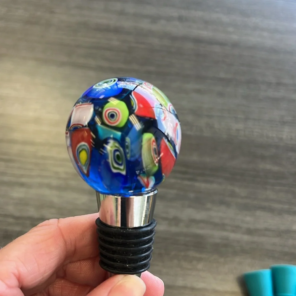 Colorful Glass Wine Stopper